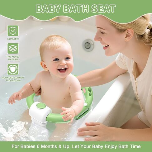 TPN Baby Bath Seat للأطفال لمدة 6 أشهر وأعلى ، مقعد حمام لا ينقص مع منشفة مقنع و 5 PCS ملصقات رموز تعبيرية مقاومة للماء ، مقعد حمام للرضع المحمولة للطفل (رمادي) in Kuwait
