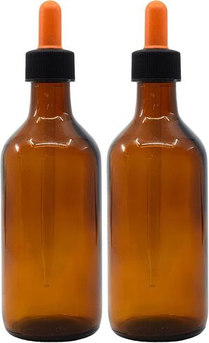 زجاجة سقوط 180 مل مع قطارة للعين - زجاج بوروسيليكات - برغي دائري - كهرماني in Kuwait