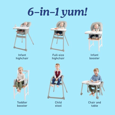 Graco Table2Table Lux Highlicair ، 6 مراحل متزايدة من كرسي الرضع العالي إلى كرسي وطاولة طفل كبير ، Rhodes in Saudi Arabia