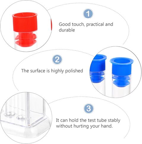 مجموعة رف أنبوب اختبار البلاستيك iplusmile: 6 قطع أنبوب اختبار معملي مع حامل حامل أنبوب طرد مركزي قابل للفصل أنبوب اختبار أبيض حامل رف تخزين in Kuwait