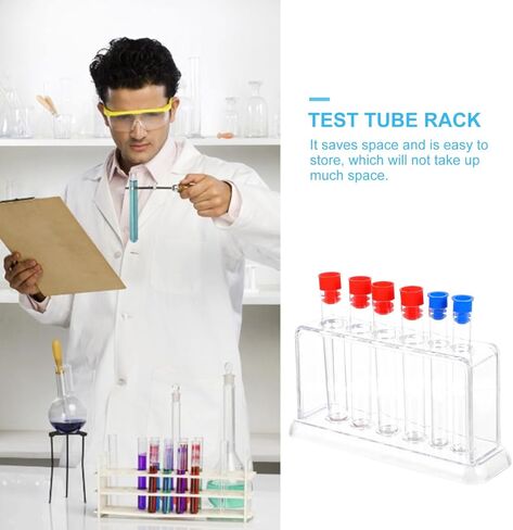 مجموعة رف أنبوب اختبار البلاستيك iplusmile: 6 قطع أنبوب اختبار معملي مع حامل حامل أنبوب طرد مركزي قابل للفصل أنبوب اختبار أبيض حامل رف تخزين in Kuwait