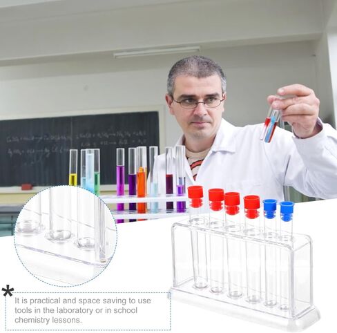 مجموعة رف أنبوب اختبار البلاستيك iplusmile: 6 قطع أنبوب اختبار معملي مع حامل حامل أنبوب طرد مركزي قابل للفصل أنبوب اختبار أبيض حامل رف تخزين in Kuwait