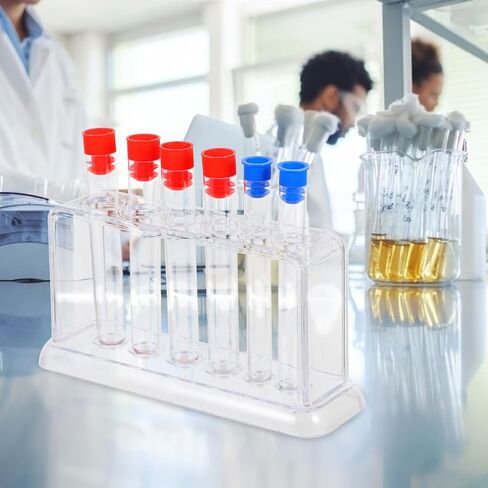 مجموعة رف أنبوب اختبار البلاستيك iplusmile: 6 قطع أنبوب اختبار معملي مع حامل حامل أنبوب طرد مركزي قابل للفصل أنبوب اختبار أبيض حامل رف تخزين in Kuwait