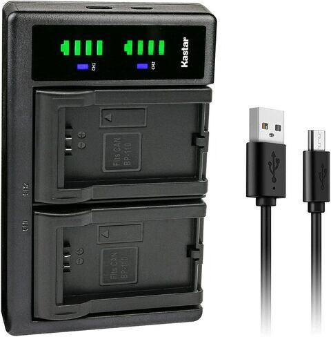 بطارية Kastar BP-110 مشفرة بالكامل، حزمة واحدة وشاحن USB LTD2 متوافق مع Canon VIXIA HF R20 HFR20، VIXIA HF R20 Red، VIXIA HF R20 Silver، VIXIA HF R200 HFR200، كاميرا VIXIA HF R21 HFR21 in Saudi Arabia