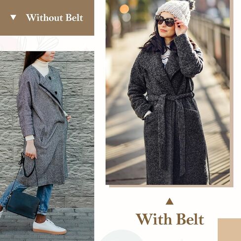 Women Woolen Overcoat Waist Belt Coat Belt, Trendy Waist Tie Sash, Durable Wide Waist Belt Long for Sweaters Jacket in Saudi Arabia