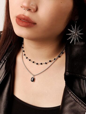 Sacina Gothic Boho Layered Red Crystal Necklace, Red Choker, Gothic Choker, Christmas Jewelry Gift For Women in Saudi Arabia
