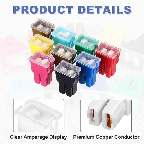 MECCANIXITY 6pcs Cartridge Fuse, 32VDC 40A Female Terminal Automotive Assortment J Case Fuse for Car, Truck, RV, Boats, Green in Saudi Arabia