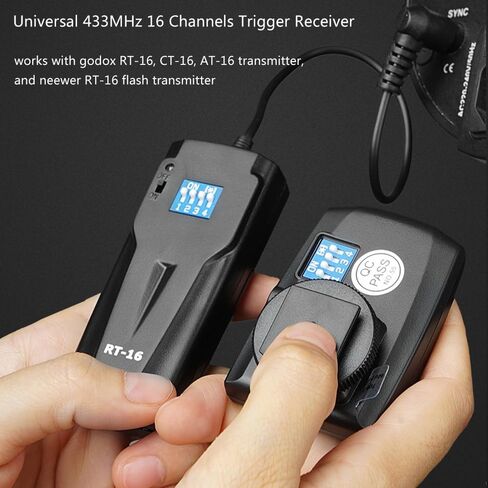 GODOX RT-16 Flash Trigger Set for Photo Monolight Studio Strobe, Universal 433MHz 16 Channels Wireless Trigger 1 Transmitter 2 Receiver Kit, Compatible with Canon Sony Nikon Fuji Olympus Pentax Camera in Saudi Arabia