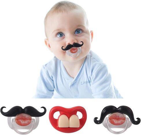 Funny Pacifiers for Babies, Newborn Pacifier 0-6-12-18 Months, Infants Pacifiers for 0-6 Months, Toddlers Mustache Pacifier, Baby Gift Pacifiers for Boys and Girls in Saudi Arabia
