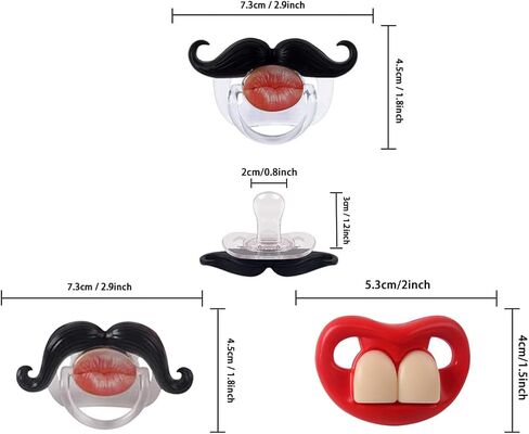 Funny Pacifiers for Babies, Newborn Pacifier 0-6-12-18 Months, Infants Pacifiers for 0-6 Months, Toddlers Mustache Pacifier, Baby Gift Pacifiers for Boys and Girls in Saudi Arabia