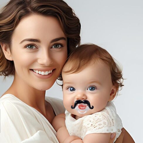 Funny Pacifiers for Babies, Newborn Pacifier 0-6-12-18 Months, Infants Pacifiers for 0-6 Months, Toddlers Mustache Pacifier, Baby Gift Pacifiers for Boys and Girls in Saudi Arabia