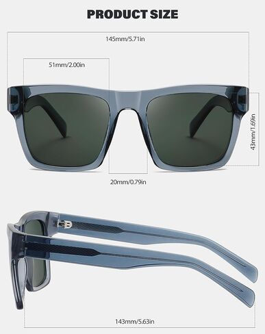 نظارات شمسية مربعة من Joopin Acetate للرجال مستقطبة للحماية من الأشعة فوق البنفسجية 400، نظارات شمسية عصرية كبيرة الحجم بظلال كلاسيكية للنساء in Kuwait