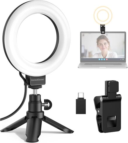 InnoGear Video Conference Light, On-Camera Video Lights for Monitor Desk LED Streaming Lighting with Remote and Touch Control Selfie Zoom Lighting for Computer Webcam Laptop Podcast, Recording in Saudi Arabia