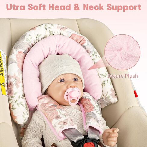 مقعد السيارة للطفل ، الدعم HNHUAMING BABY CAR SET SET HEAD & BODY مع وسادات حزامين ، وسادة إدراج للسيارات الناعمة حديثي الولادة للبنات ، مقعد السيارة ، عربة ، أرجوحة ، حارس ، وردي in Saudi Arabia