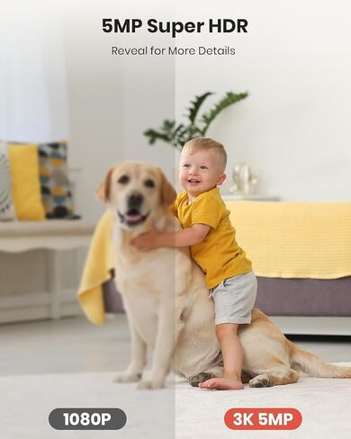 Indoor 3K Security Camera,5G and 2.4G WiFi/Dog/Baby Camera with Phone app,Human Pet Motion AI,Night Vision, 2-Way Audio,SD/Cloud Storage,Compatible with Alexa&Google Home in Saudi Arabia