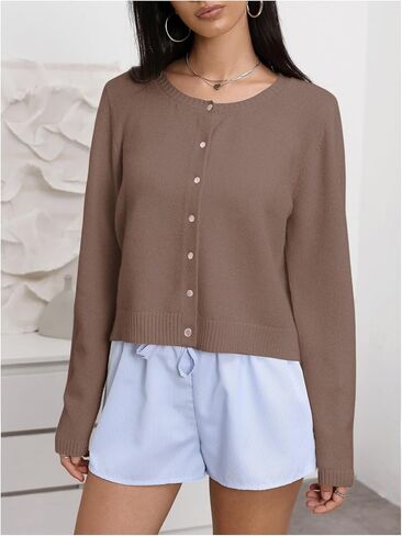 SOLY HUX Button Down Lightweight Cardigans for Women Trendy Crop Cardigan Sweaters Cute Knitwear Back to School Outfits in Saudi Arabia