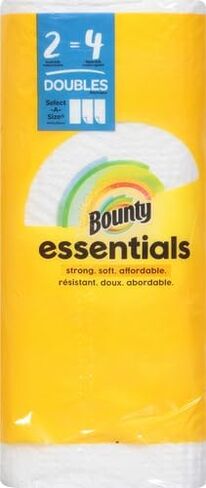 Bounty Essentials Select-A-Size Paper Towels, White, 2 Double Rolls = 4 Regular Rolls in Saudi Arabia