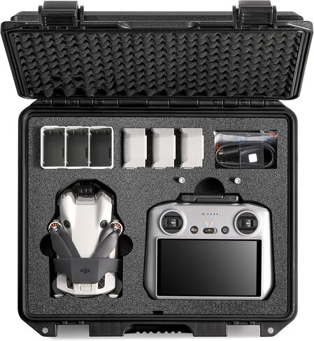 قشرة قشرة صلبة مضادة للماء للسفر المحمولة لـ DJI Mini 4 Pro Fly More Combo Plus ، متوافقة مع Mini 3/3 Pro ومركز شحن ثنائي الاتجاه ، 3 فتحات للبطارية Plus ، 2 منطقة ملحقات صغيرة in Kuwait