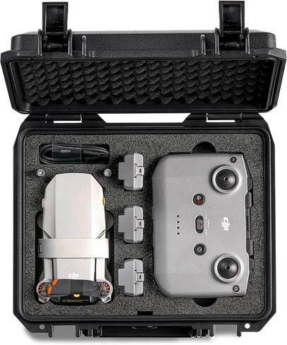 قشرة قشرة صلبة مضادة للماء للسفر المحمولة لـ DJI Mini 4 Pro Fly More Combo Plus ، متوافقة مع Mini 3/3 Pro ومركز شحن ثنائي الاتجاه ، 3 فتحات للبطارية Plus ، 2 منطقة ملحقات صغيرة in Kuwait