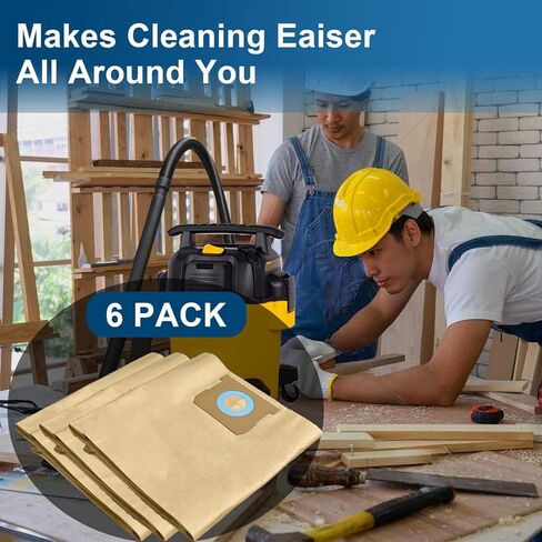 9 حزمة DXVA19-4104 أكياس فراغ متوافقة مع DEWALT 5 إلى 8 جالون شفاف/جاف لفراغ DXV05P ، DXV06PL ، DXV08S ، أكياس مرشح فراغ يمكن التخلص منها in Kuwait