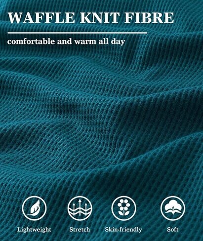 PRIVIMIX Mens Waffle Henley Long Sleeve Cotton Casual T-Shirt Fashion Three Button Pullover with Pocket in Kuwait