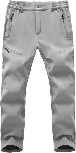 Rdruko Men's Snow Pants Waterproof Insulated Winter Ski Hiking Fleece Lined Outdoor Softshell Pants in Saudi Arabia