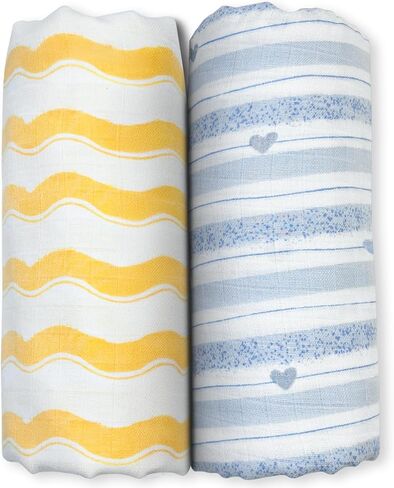 Nintara Baby Swaddle - 100 ٪ من القطن العضوي الممتاز ، 39 "× 39" ، فائقة النفس ، التنفس وخفيفة الوزن ، متعددة الأغراض ، للجنسين ، hypoallergenic ، الهدايا للأطفال حديثي الولادة ، حزمة 2 من 2 in Kuwait