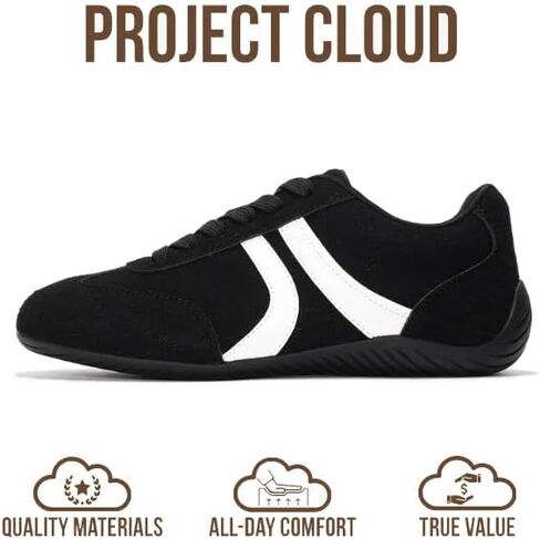 Project Cloud Barefoot Shoes Women – Memory Foam Lace-Up Womens Sneakers – Lightweight & Non Slip Womens Shoes Casual – All-Day Women's Fashion Sneakers for 2025 (Goal) in Saudi Arabia
