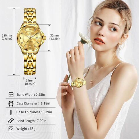 OLEVS Two Tone Watches for Women Gold and Silver Dress Womens Watches for Small Wrist Stainless Steel Arabic Numerals Easy to Read Waterproof Reloj para Mujer in Saudi Arabia