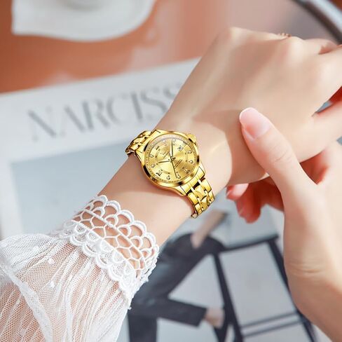 OLEVS Two Tone Watches for Women Gold and Silver Dress Womens Watches for Small Wrist Stainless Steel Arabic Numerals Easy to Read Waterproof Reloj para Mujer in Saudi Arabia