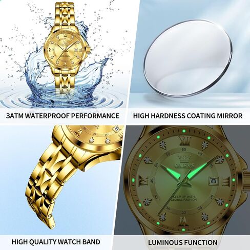 OLEVS Two Tone Watches for Women Gold and Silver Dress Womens Watches for Small Wrist Stainless Steel Arabic Numerals Easy to Read Waterproof Reloj para Mujer in Saudi Arabia
