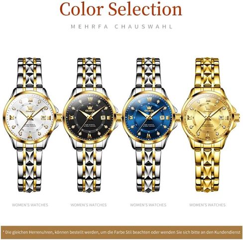 OLEVS Two Tone Watches for Women Gold and Silver Dress Womens Watches for Small Wrist Stainless Steel Arabic Numerals Easy to Read Waterproof Reloj para Mujer in Saudi Arabia