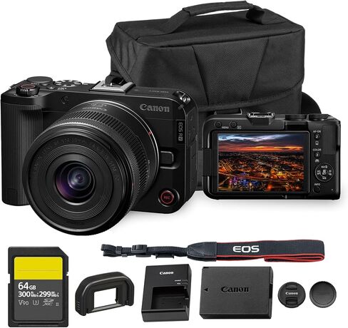 Canon EOS R50 V Camera بدون مرآة | قوة مضغوطة للتسوية والبث والإبداع اليومي (6895C002) in Saudi Arabia