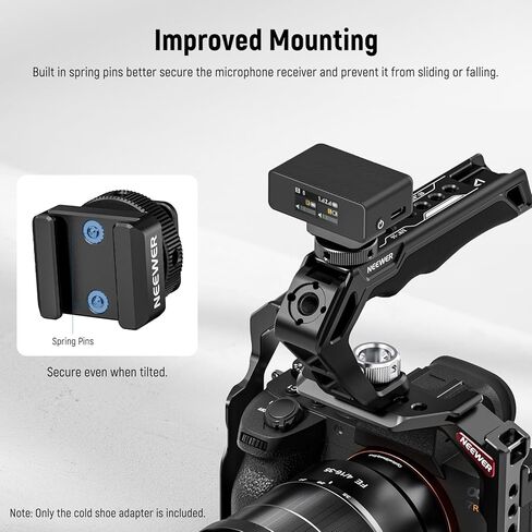 NEEWER Cold Shoe Mount Adapter Compatible with DJI Mic 2 Rode Wireless GO II Hollyland Saramonic NEEWER Wireless Mini Microphone, Anti Interference Offset Contact Design for Speedlite Flash, UA079 in Kuwait