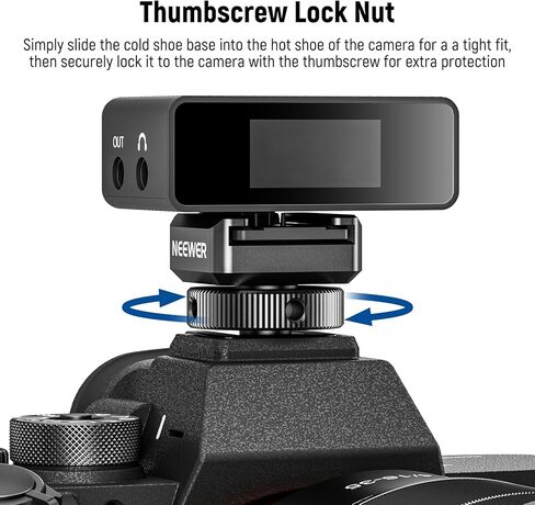 NEEWER Cold Shoe Mount Adapter Compatible with DJI Mic 2 Rode Wireless GO II Hollyland Saramonic NEEWER Wireless Mini Microphone, Anti Interference Offset Contact Design for Speedlite Flash, UA079 in Kuwait