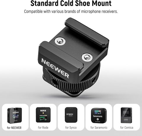 NEEWER Cold Shoe Mount Adapter Compatible with DJI Mic 2 Rode Wireless GO II Hollyland Saramonic NEEWER Wireless Mini Microphone, Anti Interference Offset Contact Design for Speedlite Flash, UA079 in Kuwait