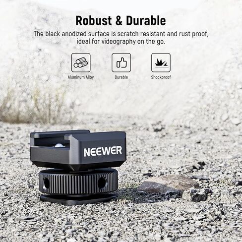NEEWER Cold Shoe Mount Adapter Compatible with DJI Mic 2 Rode Wireless GO II Hollyland Saramonic NEEWER Wireless Mini Microphone, Anti Interference Offset Contact Design for Speedlite Flash, UA079 in Kuwait