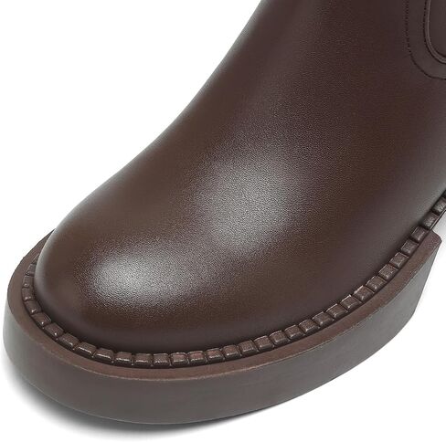 Women's Knee High Boots Chunky Block Heel Boots Stretch Calf Round Toe Side Zipper Platform Tall Boots Fall Comfort Long Boots in Saudi Arabia