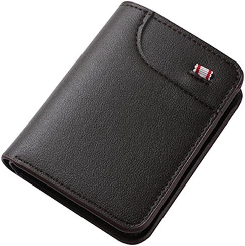 Mini Slim Wallet 5 Card Slots ID Window 1 Money Pocket Faux Leather Thin Compacted in Saudi Arabia