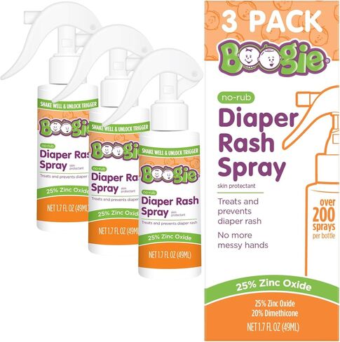 Boogie Diaper Rash Buildle - رذاذ طفح جلدي ، معجون إضافي ، ورذاذ هلام تهيج - أساسيات حقيبة الحفاضات للحديدين الجدد ، الأطفال ، والأطفال الصغار ، يجب أن تكون مجموعة من 3 أطفال in Saudi Arabia