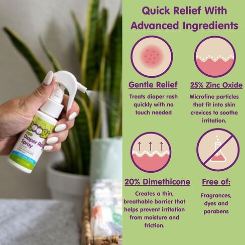 Boogie Diaper Rash Buildle - رذاذ طفح جلدي ، معجون إضافي ، ورذاذ هلام تهيج - أساسيات حقيبة الحفاضات للحديدين الجدد ، الأطفال ، والأطفال الصغار ، يجب أن تكون مجموعة من 3 أطفال in Saudi Arabia