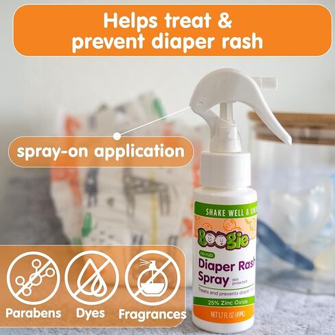 Boogie Diaper Rash Buildle - رذاذ طفح جلدي ، معجون إضافي ، ورذاذ هلام تهيج - أساسيات حقيبة الحفاضات للحديدين الجدد ، الأطفال ، والأطفال الصغار ، يجب أن تكون مجموعة من 3 أطفال in Saudi Arabia