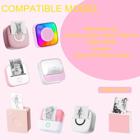 حالة طابعة ملصق محمولة متوافقة مع Memoning T02 ، Phomemo M02 / M02S / M02 Pro ، Nelko PM230 ، anycash ، Ponek Mini Pocket Print in Kuwait