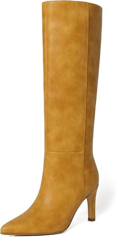 Reitoye Knee High Boots Women Sexy Pointed Toe Stiletto Tall Boots Side Zipper Dress Fashion Boots Shoes in Saudi Arabia
