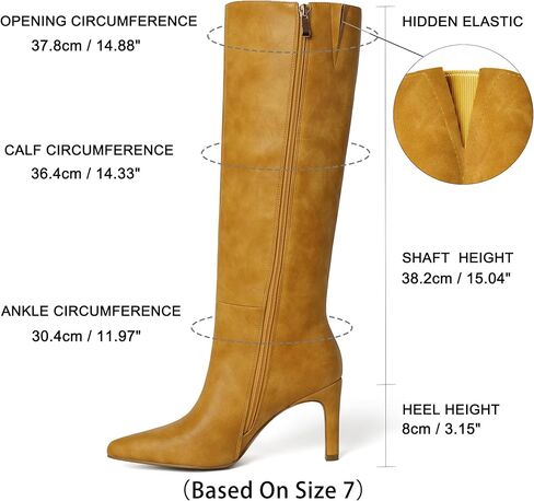 Reitoye Knee High Boots Women Sexy Pointed Toe Stiletto Tall Boots Side Zipper Dress Fashion Boots Shoes in Saudi Arabia