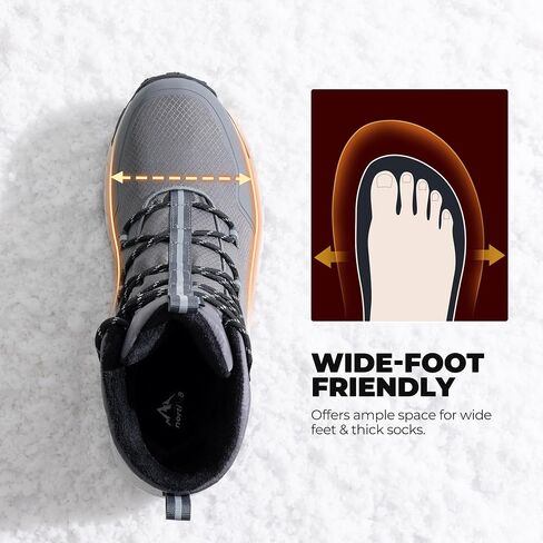 NORTIV 8 Men's Wide Winter Boots Grip on Snow Ice Insulated Waterproof Lightweight Comfortable Hiking Outdoor Boots in Saudi Arabia