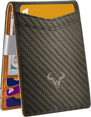 Slim Wallet Men, Leather Wallet Front Pocket Card Holders for Gift Men 3"X4.3" in Saudi Arabia