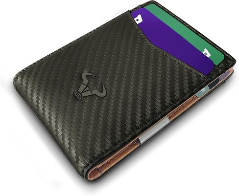 Slim Wallet Men, Leather Wallet Front Pocket Card Holders for Gift Men 3"X4.3" in Saudi Arabia