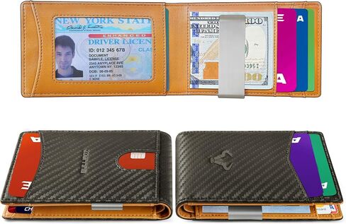 Slim Wallet Men, Leather Wallet Front Pocket Card Holders for Gift Men 3"X4.3" in Saudi Arabia
