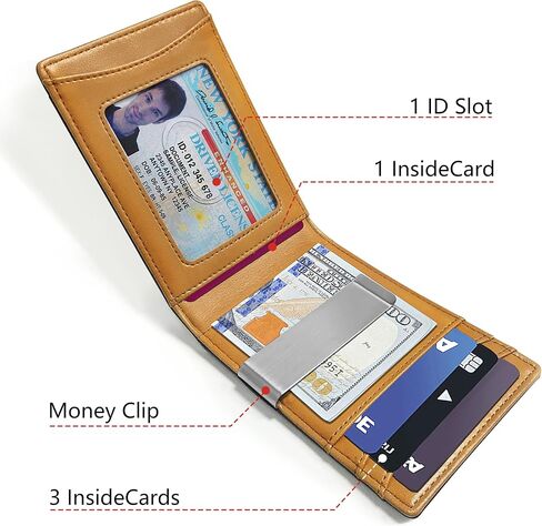 Slim Wallet Men, Leather Wallet Front Pocket Card Holders for Gift Men 3"X4.3" in Saudi Arabia